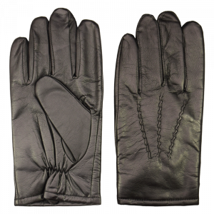 Men's Lined Black Gloves - LARGE-0