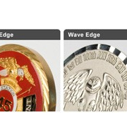 Custom USMC challenge coin edge options